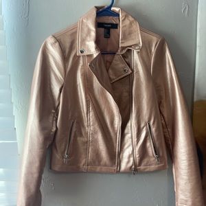 Rose gold biker jacket worn once